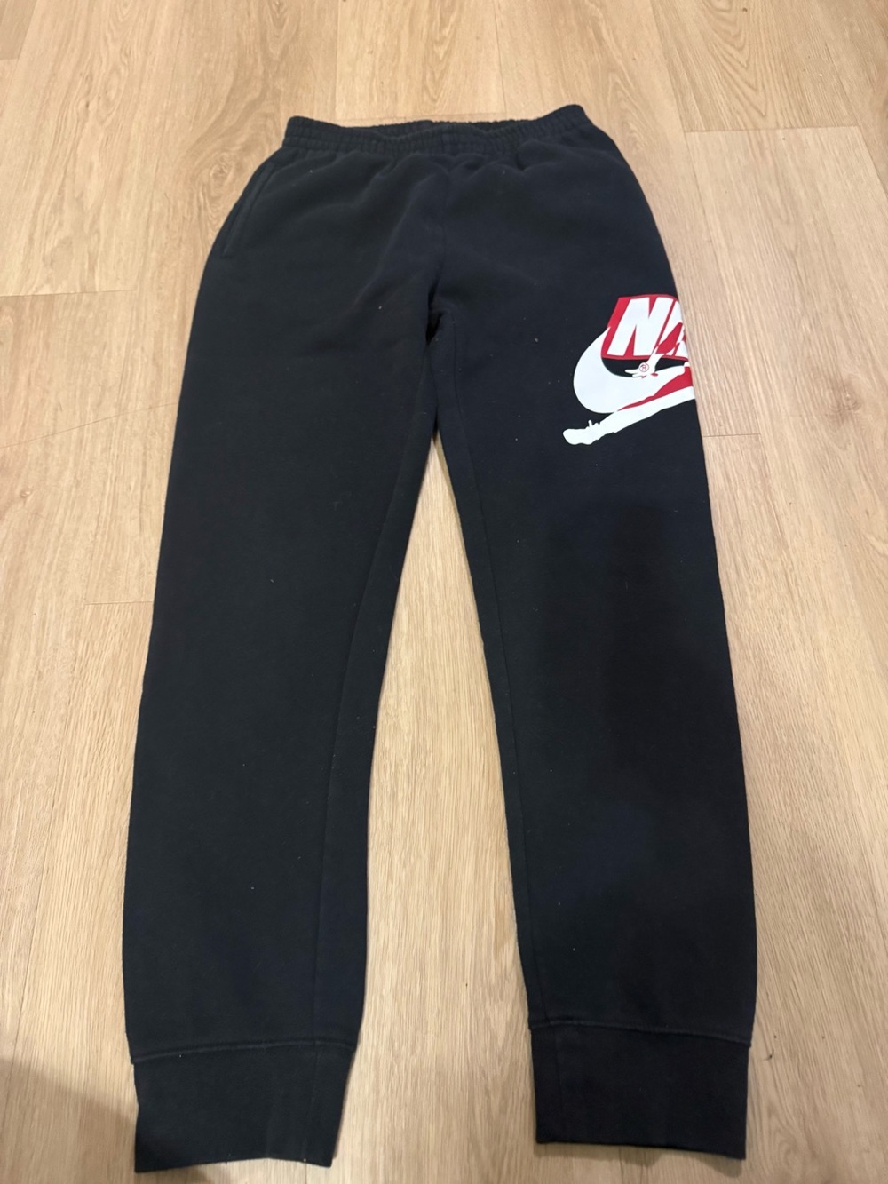 Kids Black Jogger Sweatpants with Side Logo youth large